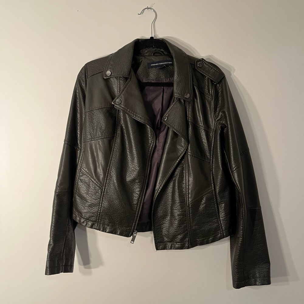 Dark green leather jacket